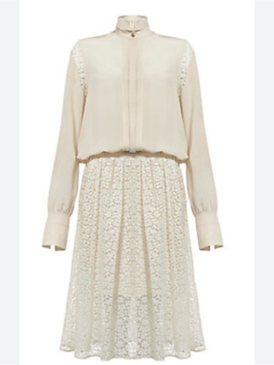 Chloe Dresses & Skirts - Chloe Cream Long-Sleeve Lace Midi Dress